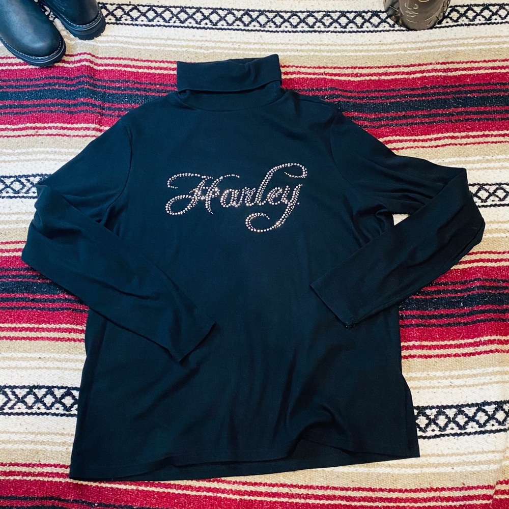 Harley Davidson Black Turtle neck 1W Like New